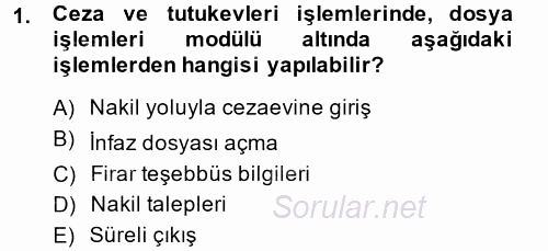 Ulusal Yargı Ağı Projesi 2 2014 - 2015 Ara Sınavı 1.Soru