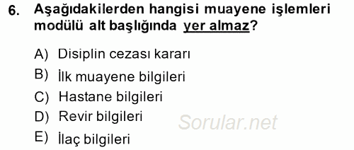 Ulusal Yargı Ağı Projesi 2 2014 - 2015 Ara Sınavı 6.Soru