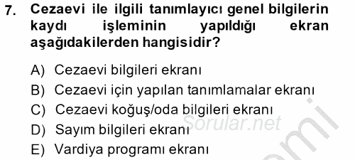 Ulusal Yargı Ağı Projesi 2 2014 - 2015 Ara Sınavı 7.Soru