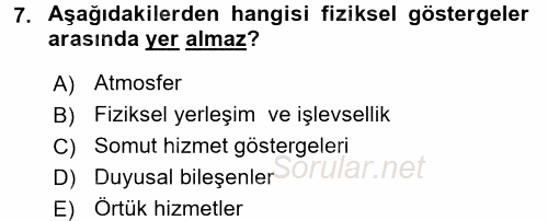 Hizmet Tasarımı 2017 - 2018 3 Ders Sınavı 7.Soru
