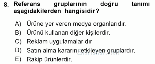 Hizmet Tasarımı 2017 - 2018 3 Ders Sınavı 8.Soru