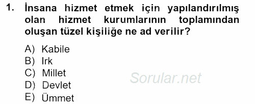 Özel Güvenlik Meslek Etiği 2012 - 2013 Dönem Sonu Sınavı 1.Soru