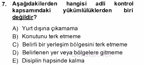 Ceza Muhakemesi Hukuku 2014 - 2015 Tek Ders Sınavı 7.Soru