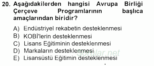 İletişim Araştırmaları 2012 - 2013 Dönem Sonu Sınavı 20.Soru