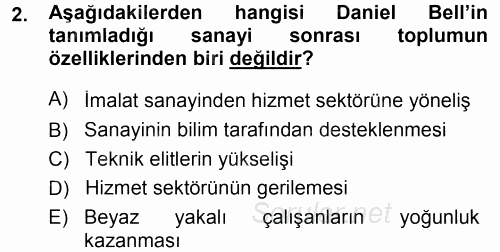 Çağdaş Sosyoloji Kuramları 2014 - 2015 Tek Ders Sınavı 2.Soru