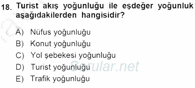 Turizm Coğrafyası 2014 - 2015 Ara Sınavı 18.Soru