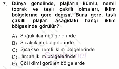 Turizm Coğrafyası 2014 - 2015 Ara Sınavı 7.Soru