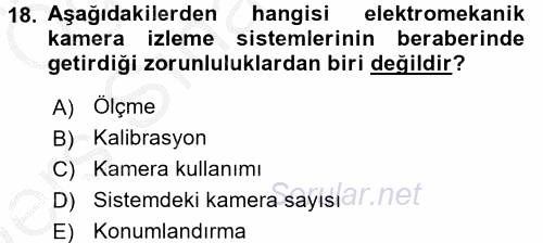 Radyo ve Televizyon Stüdyoları 2016 - 2017 3 Ders Sınavı 18.Soru