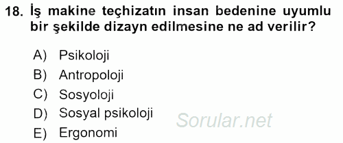 Çatışma ve Stres Yönetimi 2 2016 - 2017 Dönem Sonu Sınavı 18.Soru