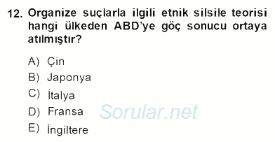 Kriminoloji 2014 - 2015 Dönem Sonu Sınavı 12.Soru