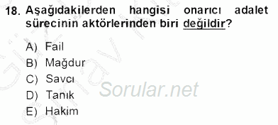 Kriminoloji 2014 - 2015 Dönem Sonu Sınavı 18.Soru