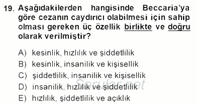 Kriminoloji 2014 - 2015 Dönem Sonu Sınavı 19.Soru