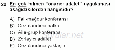 Kriminoloji 2014 - 2015 Dönem Sonu Sınavı 20.Soru