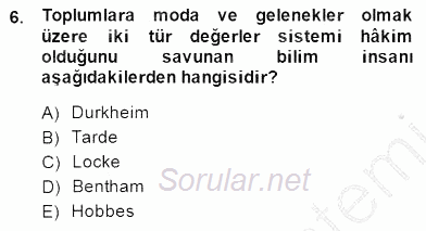 Kriminoloji 2014 - 2015 Dönem Sonu Sınavı 6.Soru