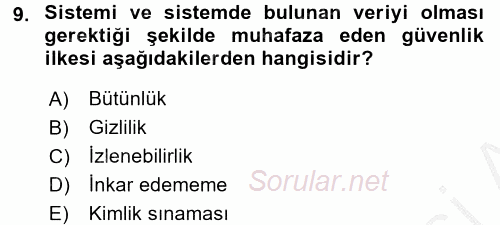 Temel Bilgi Teknolojileri 2 2016 - 2017 Ara Sınavı 9.Soru