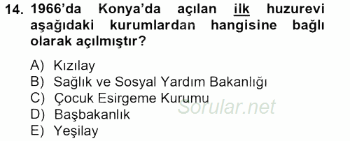 Temel Bakım Hizmetleri 2012 - 2013 Dönem Sonu Sınavı 14.Soru