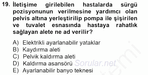 Temel Bakım Hizmetleri 2012 - 2013 Dönem Sonu Sınavı 19.Soru