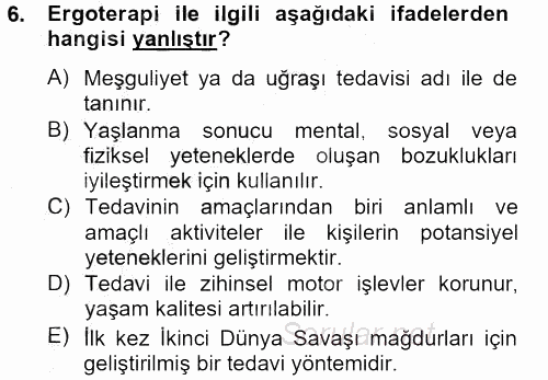 Temel Bakım Hizmetleri 2012 - 2013 Dönem Sonu Sınavı 6.Soru