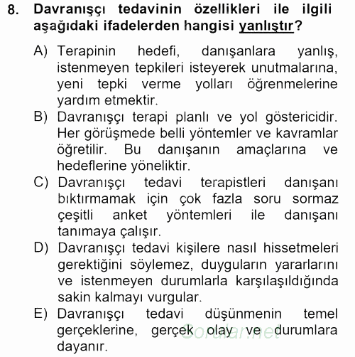 Temel Bakım Hizmetleri 2012 - 2013 Dönem Sonu Sınavı 8.Soru