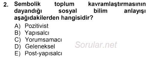 Siyaset Sosyolojisi 2012 - 2013 Ara Sınavı 2.Soru