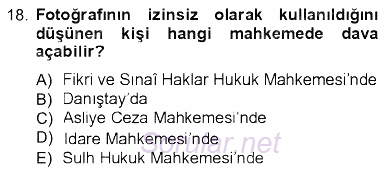 Fotoğrafın Kullanım Alanları 2012 - 2013 Dönem Sonu Sınavı 18.Soru