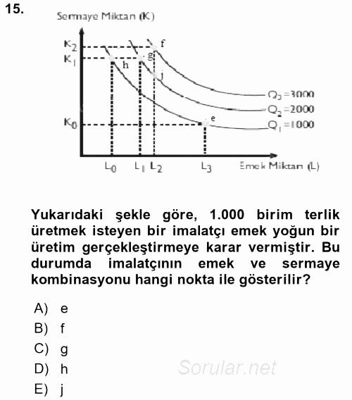 Çalışma Ekonomisi 2015 - 2016 Ara Sınavı 15.Soru