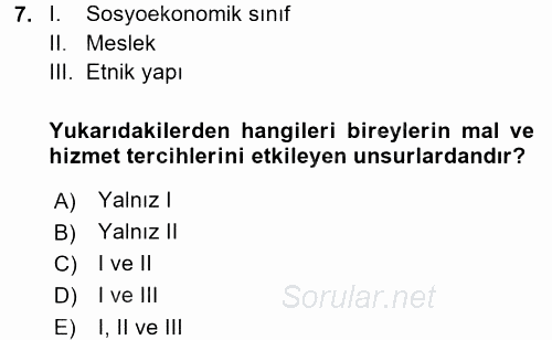 Çalışma Ekonomisi 2015 - 2016 Ara Sınavı 7.Soru