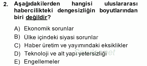 Haber Türleri 2014 - 2015 Dönem Sonu Sınavı 2.Soru