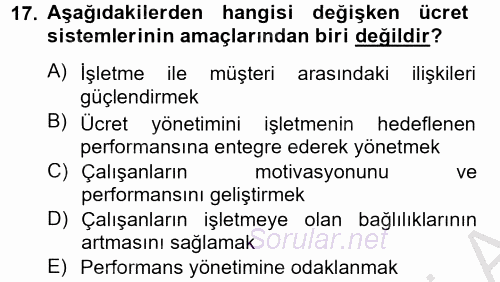 Çağrı Merkezi Yönetimi 2 2013 - 2014 Dönem Sonu Sınavı 17.Soru