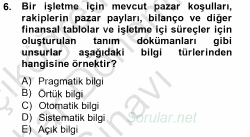 Çağrı Merkezi Yönetimi 2 2013 - 2014 Dönem Sonu Sınavı 6.Soru