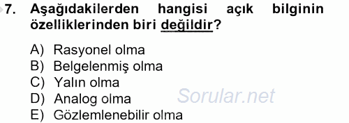 Çağrı Merkezi Yönetimi 2 2013 - 2014 Dönem Sonu Sınavı 7.Soru