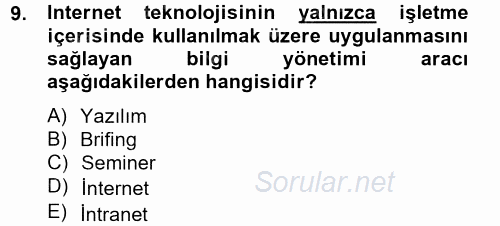 Çağrı Merkezi Yönetimi 2 2013 - 2014 Dönem Sonu Sınavı 9.Soru