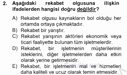 Stratejik Yönetim 2 2012 - 2013 Ara Sınavı 2.Soru