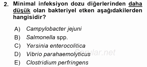 Gıda Güvenliğinin Temel Prensipleri 2015 - 2016 Ara Sınavı 2.Soru