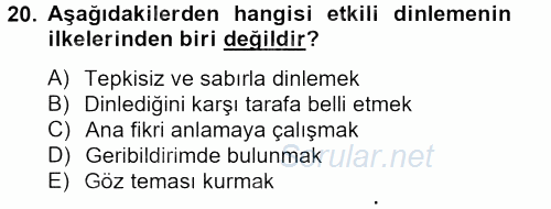 Satış Teknikleri 2012 - 2013 Ara Sınavı 20.Soru
