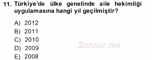 Sağlık Kurumları Yönetimi 1 2014 - 2015 Ara Sınavı 11.Soru