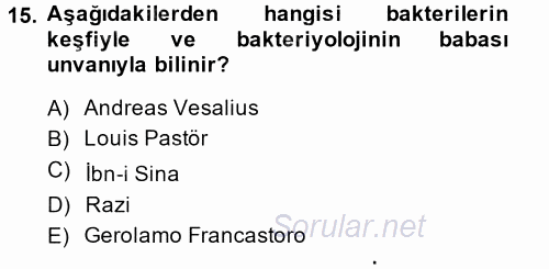 Sağlık Kurumları Yönetimi 1 2014 - 2015 Ara Sınavı 15.Soru