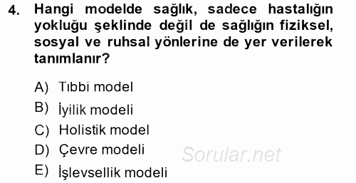 Sağlık Kurumları Yönetimi 1 2014 - 2015 Ara Sınavı 4.Soru