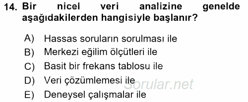 Uluslararası İlişkilerde Araştırma Yöntemleri 2017 - 2018 3 Ders Sınavı 14.Soru