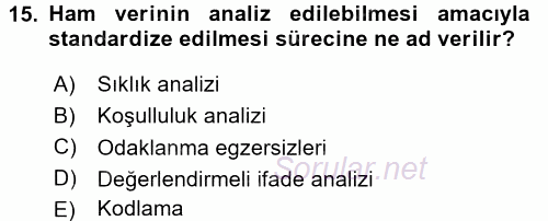 Uluslararası İlişkilerde Araştırma Yöntemleri 2017 - 2018 3 Ders Sınavı 15.Soru