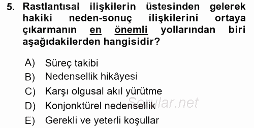Uluslararası İlişkilerde Araştırma Yöntemleri 2017 - 2018 3 Ders Sınavı 5.Soru