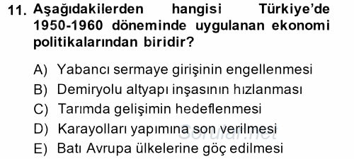 Kent Sosyolojisi 2014 - 2015 Tek Ders Sınavı 11.Soru