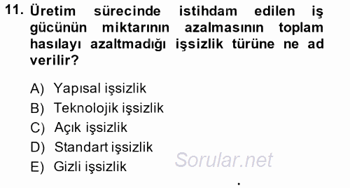 Gelişmekte Olan Ülkelerde Siyaset 2014 - 2015 Ara Sınavı 11.Soru