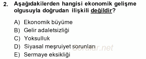 Gelişmekte Olan Ülkelerde Siyaset 2014 - 2015 Ara Sınavı 2.Soru