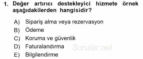 Hizmet Tasarımı 2016 - 2017 3 Ders Sınavı 1.Soru