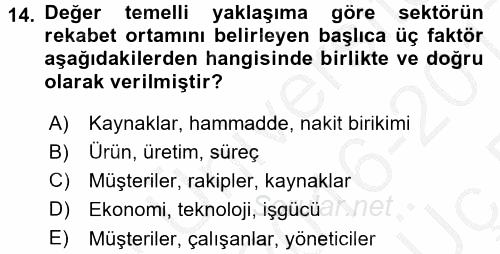 Hizmet Tasarımı 2016 - 2017 3 Ders Sınavı 14.Soru
