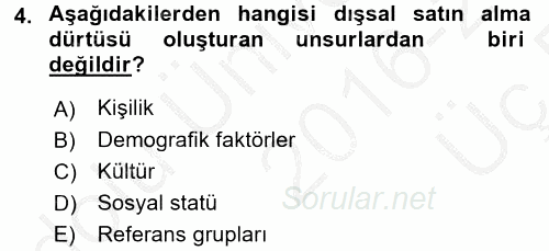 Hizmet Tasarımı 2016 - 2017 3 Ders Sınavı 4.Soru