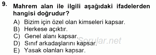 Halkla İlişkiler Ve İletişim 2014 - 2015 Ara Sınavı 9.Soru