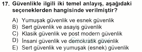 Suç Önleme Modelleri 2013 - 2014 Tek Ders Sınavı 17.Soru