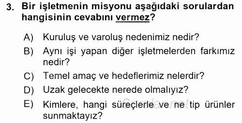 Performans Yönetimi 2017 - 2018 Dönem Sonu Sınavı 3.Soru